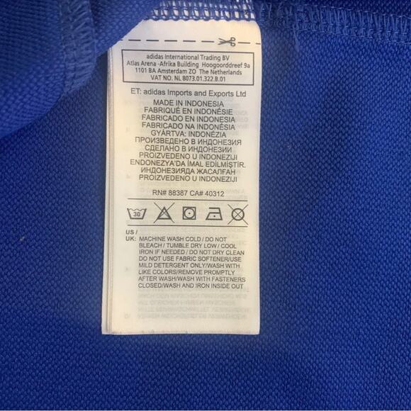 Adidas Energy Running Jacket Royal Blue Size Large Wind Resistant Hoodie Active - Picture 7 of 14